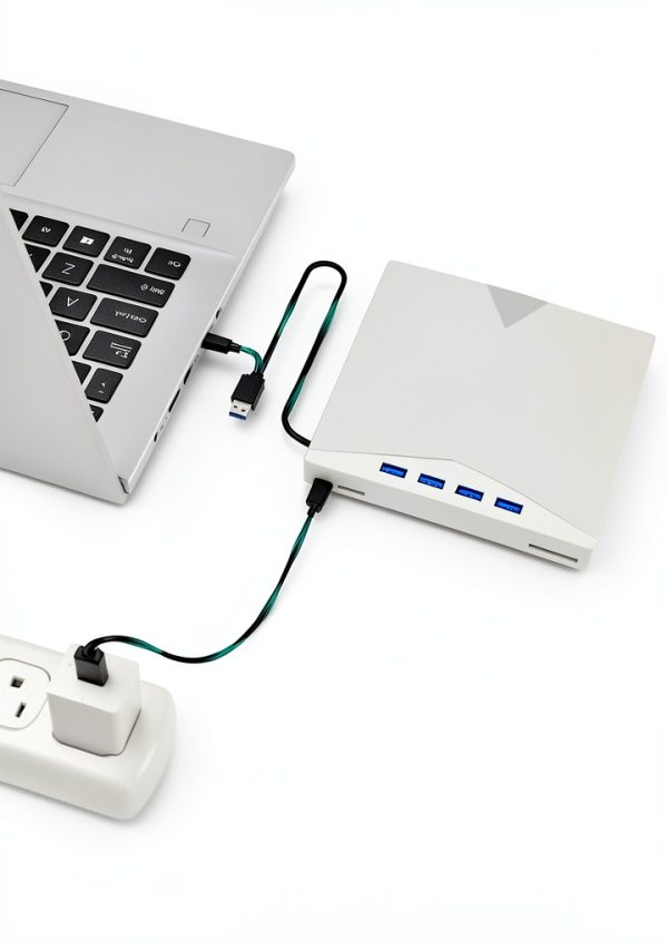 Xadioei 8-in-1 External DVD Drive Laptop USB Hub-7