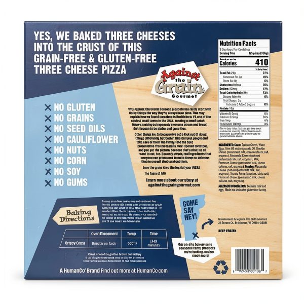 Gluten-Free Pizza Against the Grain Three Cheese-1