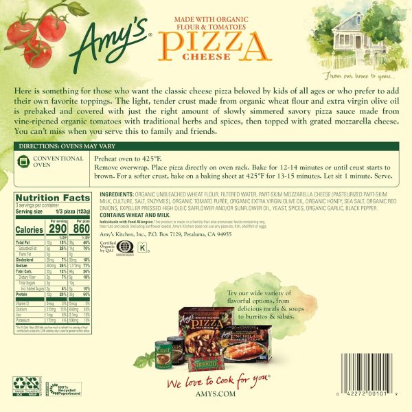 Amy's Kitchen Frozen Cheese Pizza 13 Ounce-1