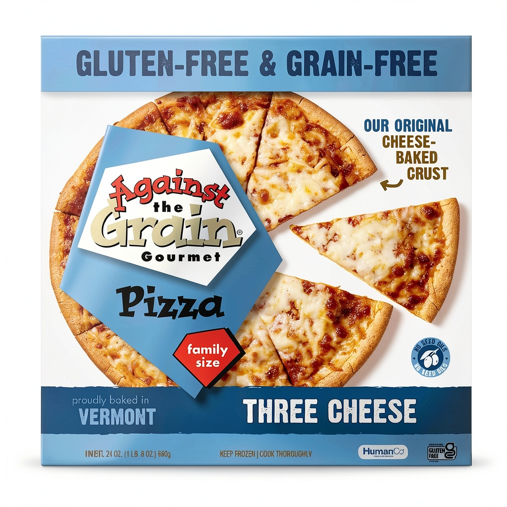 Frozen Against the Grain gluten‑free pizza ready to bake
