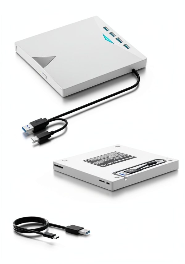Xadioei 8-in-1 External DVD Drive Laptop USB Hub-5