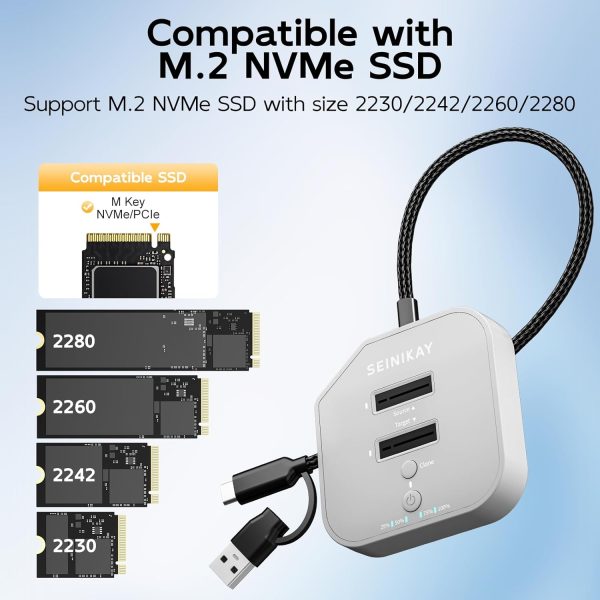 SEINIKAY Dual-Bay NVME Drive Cloner-3