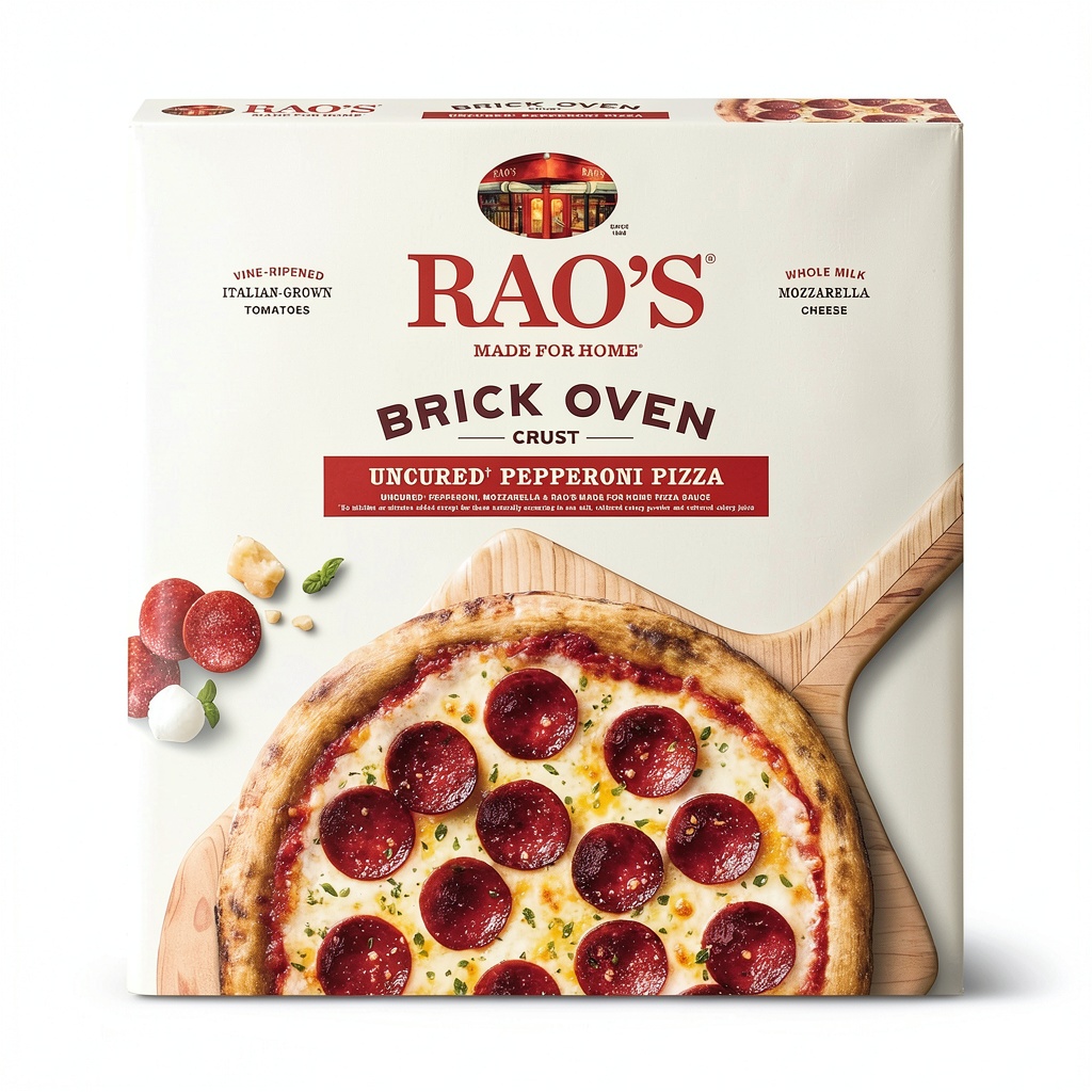 Rao's Frozen Cheese Pizzas on a wooden table
