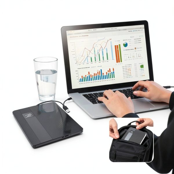 External CD DVD Drive HKCMEMORY USB-C Portable-5