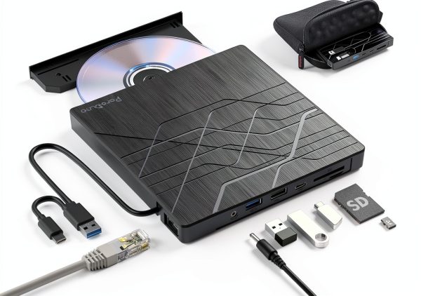 PeroBuno External DVD Drive USB 3.0 Ultra Slim-0