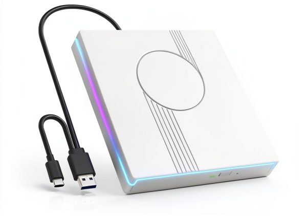 External DVD Drive Wbacon USBC Compact White-0