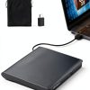 ORIGBELIE External CD DVD Drive USB‑C Slim Black-0