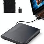 ORIGBELIE External CD DVD Drive USB‑C Slim Black-0