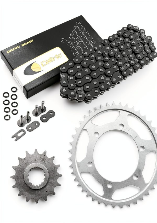 Caltric Drive Chain with Front and Rear Sprockets for Yamaha-0
