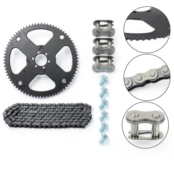 YOXUFA 35 Chain 140 Link Kit with 75T Sprocket for Mini Bike-4