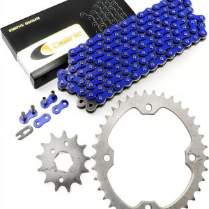 Caltric Yamaha Raptor 350 Chain Kit 13T Front 38T Rear Steel Blue-0