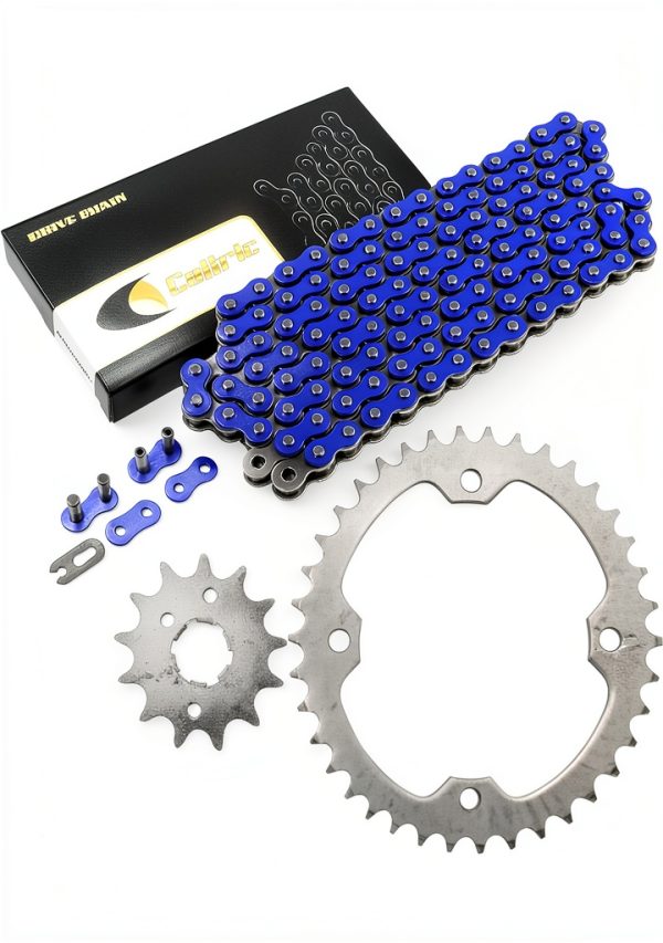 Caltric Yamaha Raptor 350 Chain Kit 13T Front 38T Rear Steel Blue-0