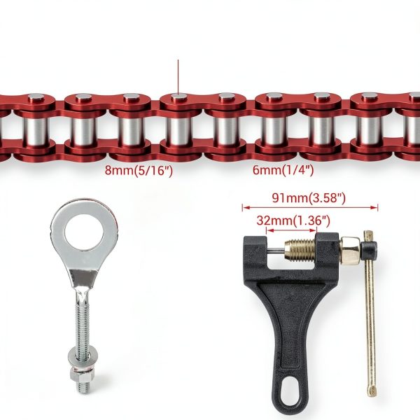 CILOYU 420 Mini Bike Chain Kit with 60T Sprocket and 132 Links High-8