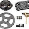 Relibupdater T8F Chain Set for Mini Moto 134 Link Chain with Gear Box-0