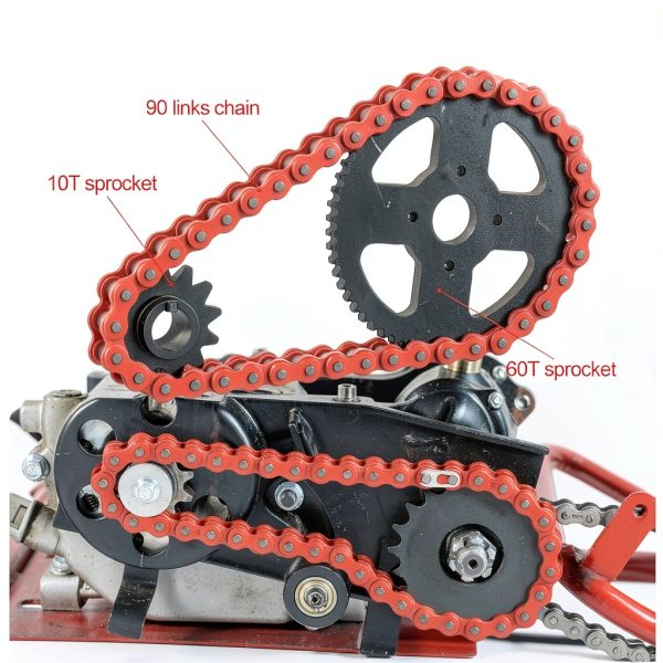 CILOYU 420 Mini Bike Chain Kit with 60T Sprocket and 132 Links High-1