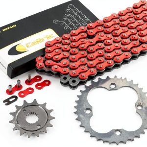 Caltric Red Drive Chain and Sprockets Kit for Honda TRX400EX 1999-2004-0