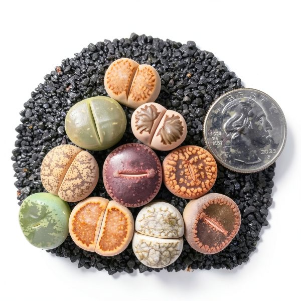 Lithops Succulent Plants 10 pcs Bare Root Random Mix Rare Succulents-2